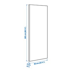 Measurement Illustration - MITTZON acoustic screen for frame with castors