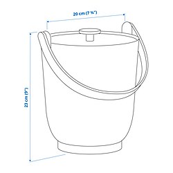 Ilustración de medidas - FARMARKVAST cubo con tapa residuos orgánicos