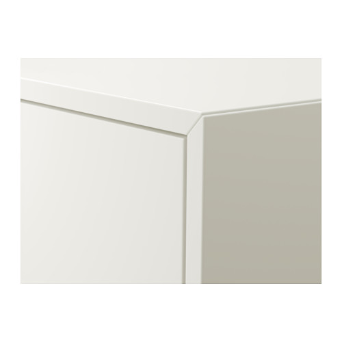 Mueble esquinero blanco minimalista; Diseño elegante y moderno con bordes lisos.