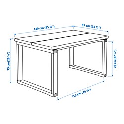 Ilustración de medidas - MÖRBYLÅNGA/LILLÅNÄS mesa de comedor y 4 sillas