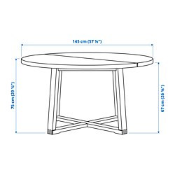 Measurement Illustration - MÖRBYLÅNGA/MÅRENÄS table and 4 armchairs