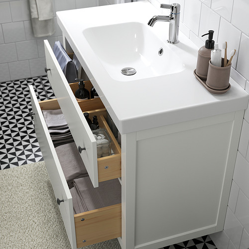 HEMNES / ORRSJÖN, mueble de lavabo con cajones/lavabo. 3 de 6 abrir diálogo