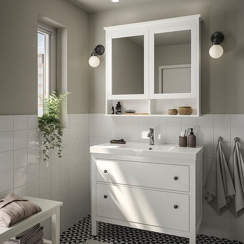 HEMNES / ORRSJÖN, mueble de lavabo con cajones/lavabo. 2 de 6 abrir diálogo
