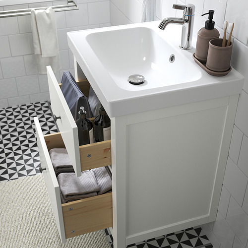 HEMNES / ORRSJÖN, bathroom vanity w/ drawers and sink. 3 of 6 open dialog