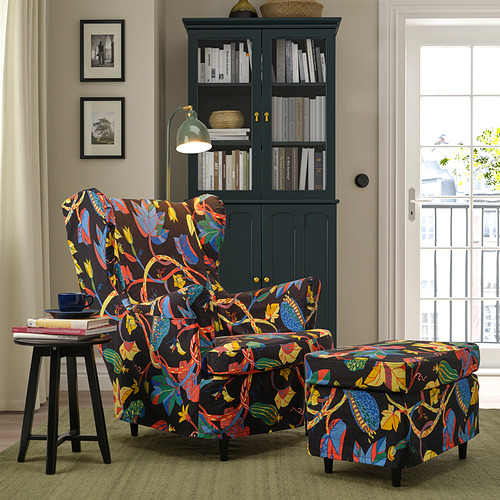 STRANDMON, slipcover for armchair/footstool. 2 of 8 open dialog