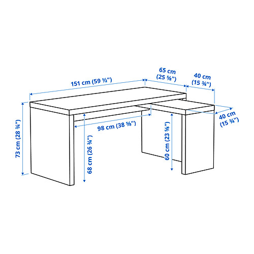 MALM, desk with pull-out panel. 5 of 6 open dialog