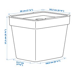Measurement Illustration - HÅLLBAR bin with lid