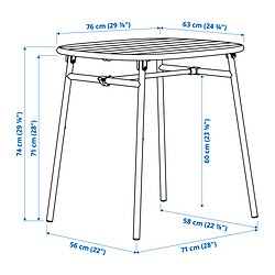 Measurement Illustration - DUVSKÄR outdoor table