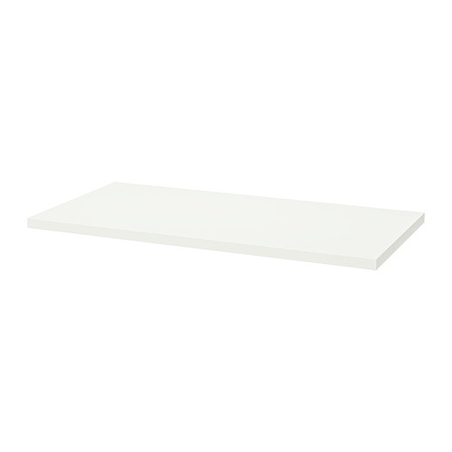 LAGKAPTEN: tablero rectangular blanco, ligero, respetuoso con el medio ambiente, con agujeros preperforados para una fácil instalación.
