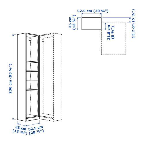 PAX, add-on corner unit with 4 shelves. 4 of 4 open dialog