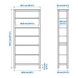 Ilustración de medidas - HEMNES librería