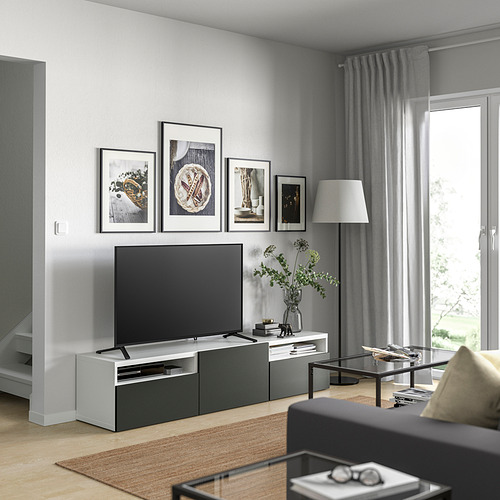 BESTÅ, TV unit with drawer runner, soft-closing. 6 of 7 open dialog