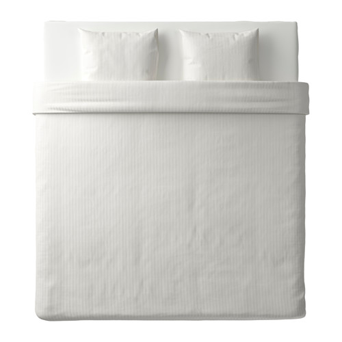 Conjunto de edredón NATTJASMIN, rayas de satén, suave mezcla de algodón y lyocell para mayor comodidad y absorción de la humedad.
