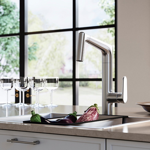 MAJSJÖN, pull out kitchen faucet with spray. 2 of 6 open dialog