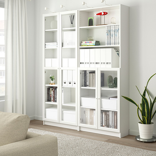 BILLY / OXBERG, bookcase with glass doors. 2 of 2 open dialog