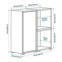 Measurement Illustration - EKET storage cabinet with door