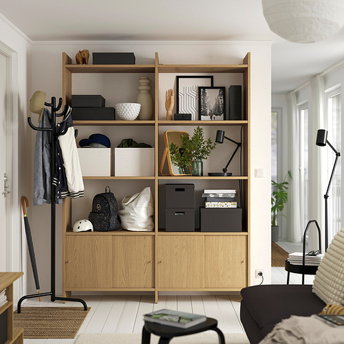 LÅDMAKARE, mueble de almacenaje con puertas correderas y 6 baldas. 3 de 6 abrir diálogo