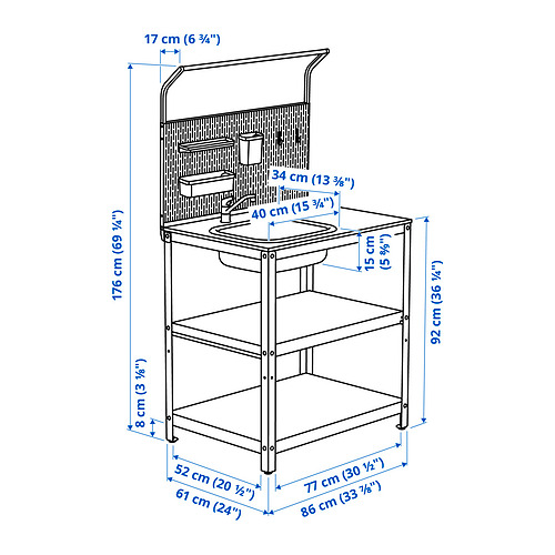 GRILLSKÄR, sink unit with back panel. 9 of 9 open dialog