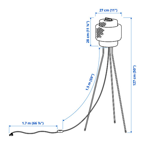 Illustration with measurements for the product: SINNERLIG.