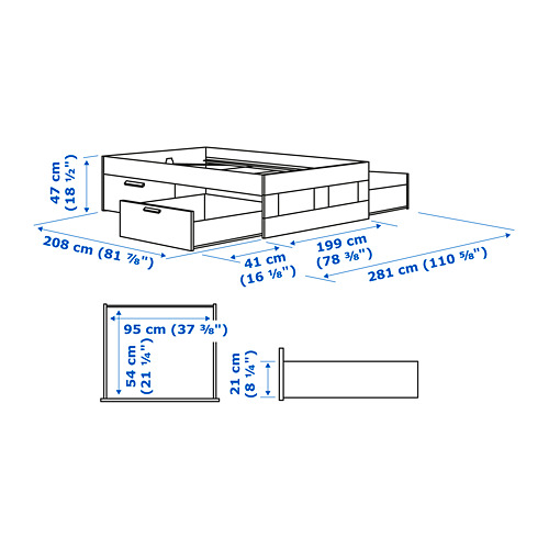 Measurement Illustration - BRIMNES bed King
