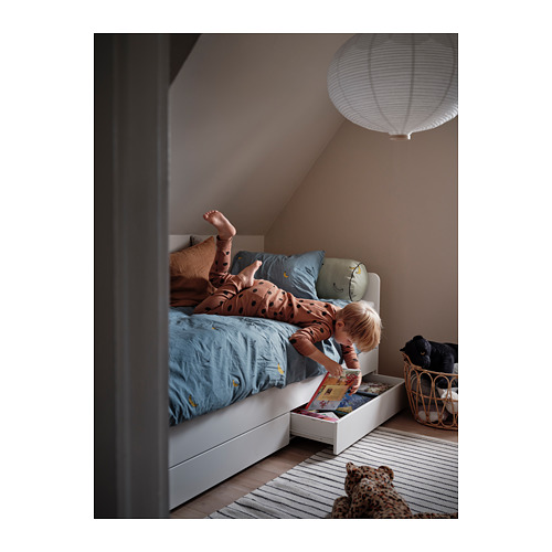 SLÄKT, bed frame with underbed and storage & LURÖY slatted. 4 of 8 open dialog