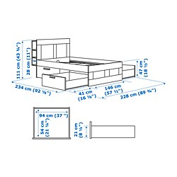 Ilustración de medidas - BRIMNES Muebles dormitorio, juego de 2