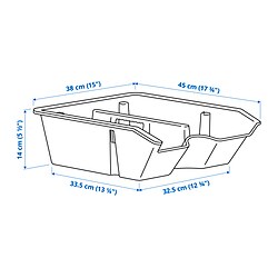 Measurement Illustration - SORTERA insert with compartments