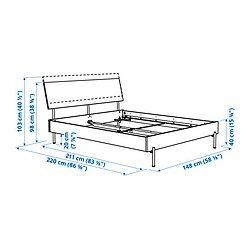 Ilustración de medidas - RÅDMANSÖ cama