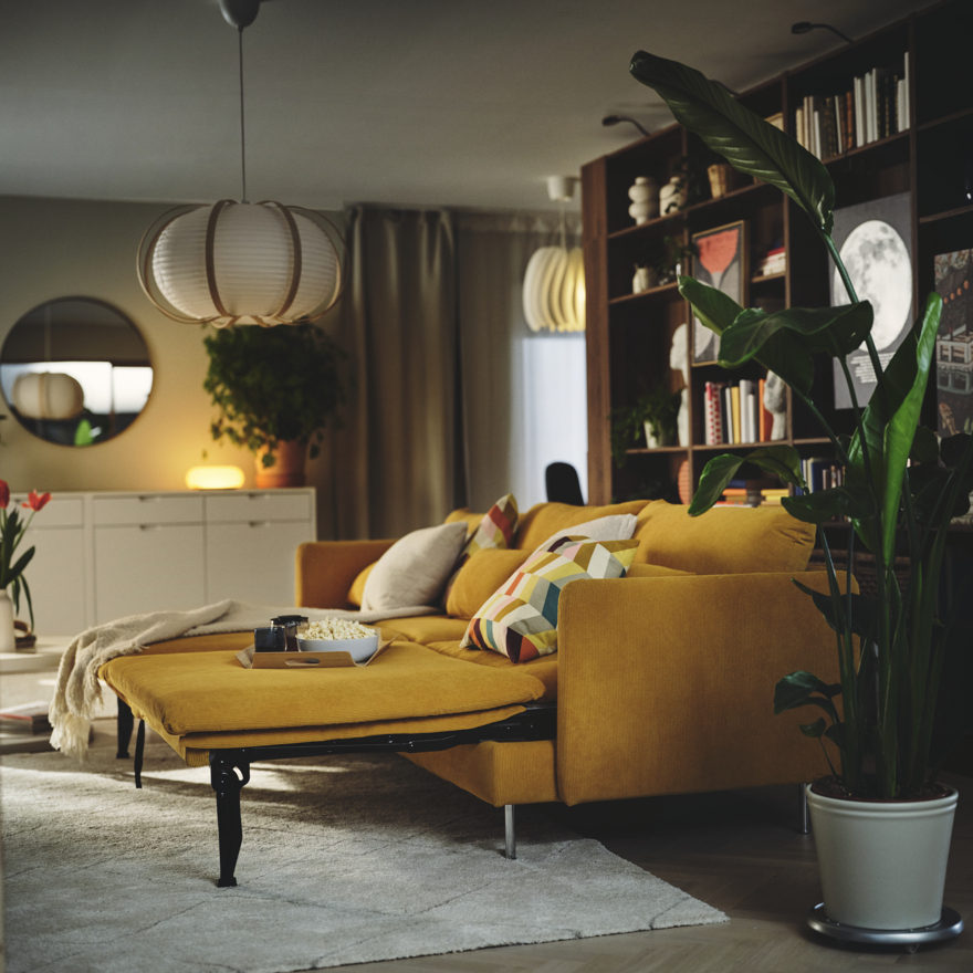SÖDERHAMN, 4-seat sofa-bed with chaiselongue . 3 of 8 open dialog