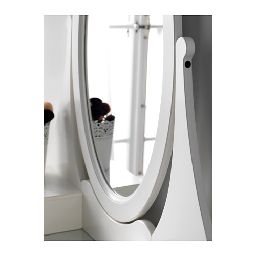 Espejo de tocador HEMNES con ángulos ajustables, flores reflectantes. Película de seguridad incluida.