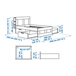 Ilustración de medidas - BRIMNES Muebles dormitorio, juego de 3