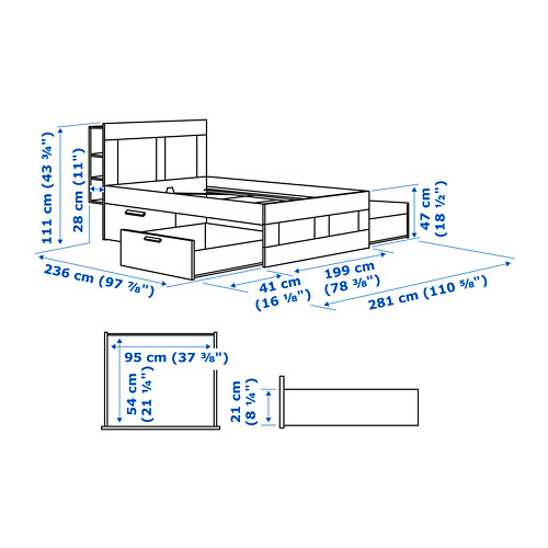 BRIMNES, bed King with headboard. 9 of 9 open dialog