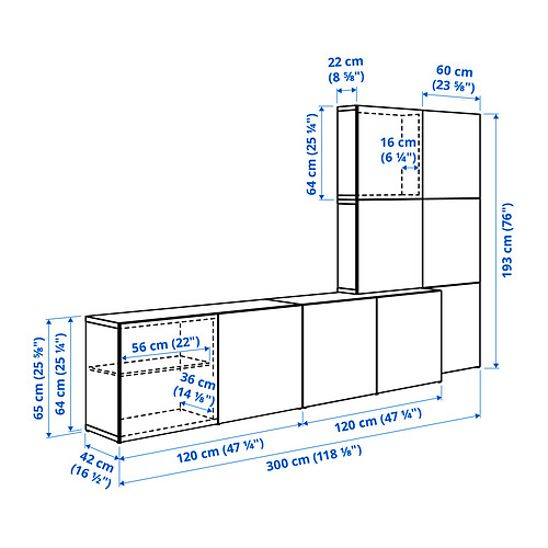 BESTÅ, aparador con puertas. 3 de 3 abrir diálogo