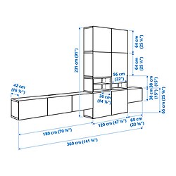 Measurement Illustration - BESTÅ media storage combination