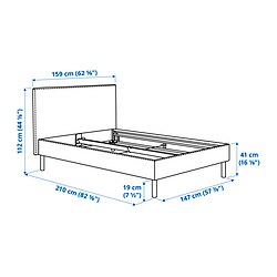 Ilustración de medidas - TÄRNKULLEN Cama tapizada