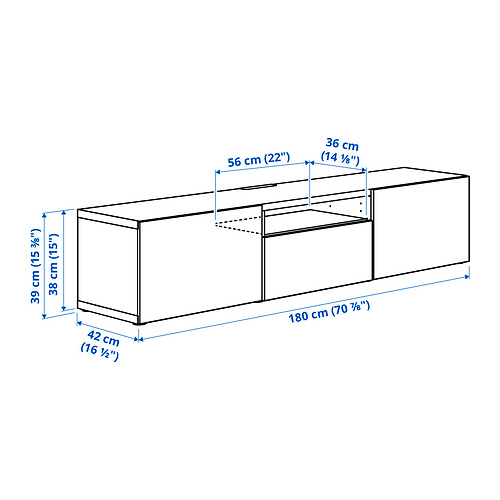 Measurement Illustration - BESTÅ TV bench