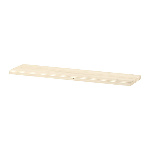 Estantería de pared TRANHULT, madera clara, rectangular, diseño sencillo.