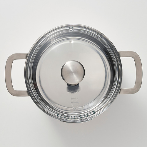 Tiene un diseño brillante y elegante de acero inoxidable con una tapa de vidrio transparente y resistente al calor y asas resistentes, que exudan calidad y durabilidad.