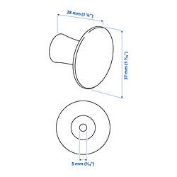 Measurement Illustration - VINNÄSET knob,