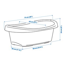 Ilustración de medidas - LÄTTSAM bañera para bebé