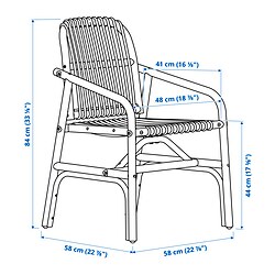 Measurement Illustration - SALNÖ armchair