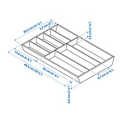 Measurement Illustration - UPPDATERA flatware tray
