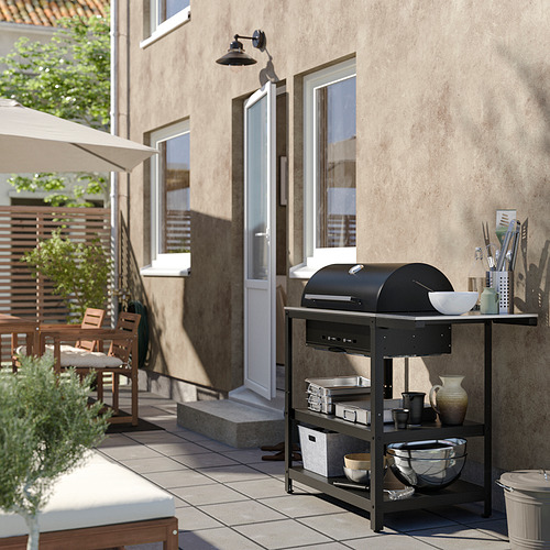 GRILLSKÄR, charcoal grill with side table. 2 of 4 open dialog