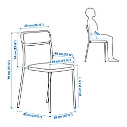Measurement Illustration - VIHALS stackable chair