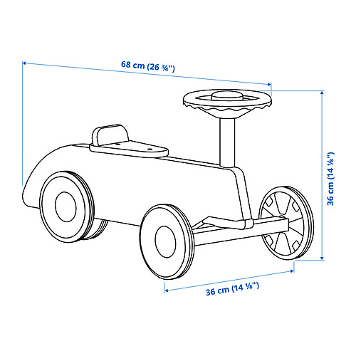 Measurement Illustration - FÄLTHARE ride-on toy car