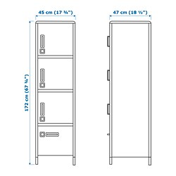Measurement Illustration - IDÅSEN high cabinet with drawer and doors