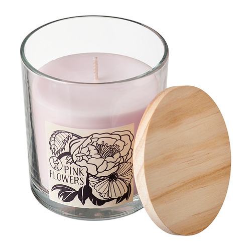 LOTSFÅGEL, scented candle in glass with lid. 1 of 8 open dialog
