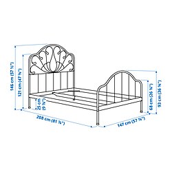 Ilustración de medidas - MELLGRUND cama