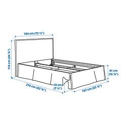 Ilustración de medidas - TÄRNKULLEN Cama tapizada