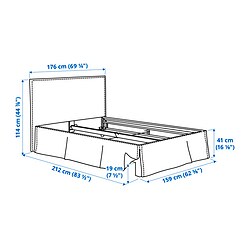 Measurement Illustration - TÄRNKULLEN cover for bed frame